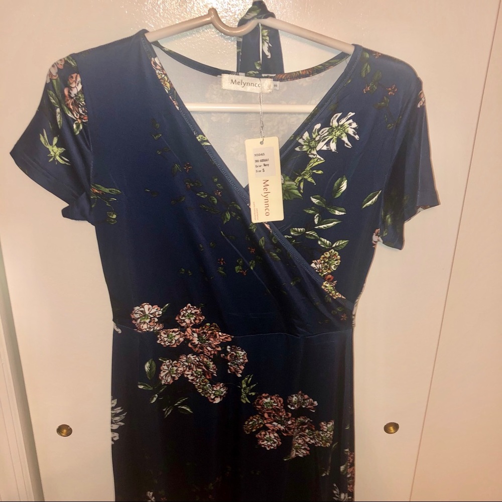 Melynnco Women’s Vintage Eve Maxi Dress Navy Small - Picture 4 of 6